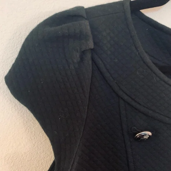 Juicy Couture Quilted Black Shift Dress with Gold Buttons - M - Picture 3 of 6